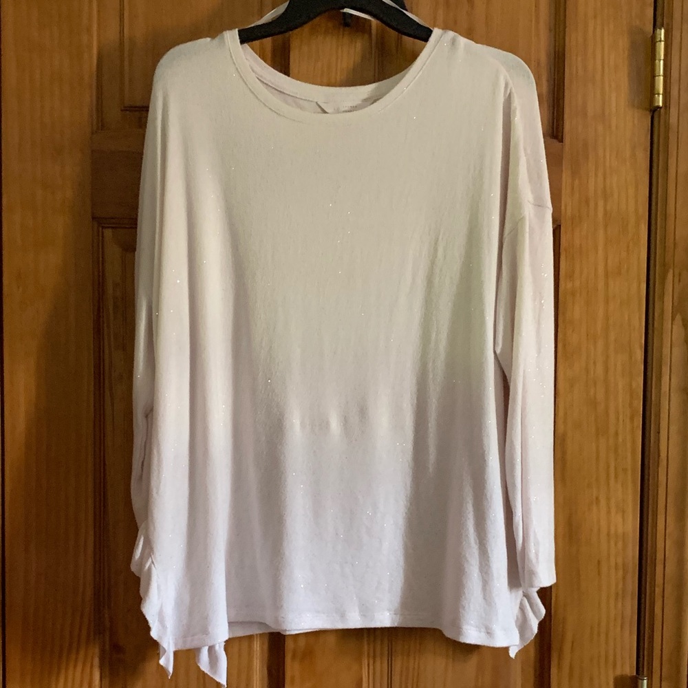 LC Lauren Conrad pink/rose gold long sleeve shirt